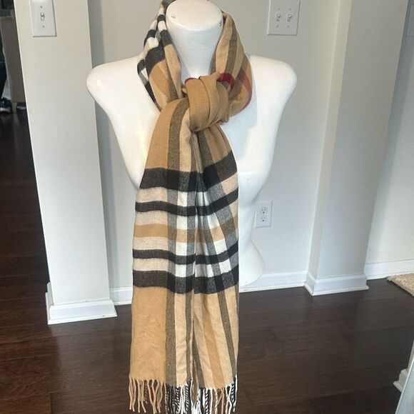 V. Fraas Plaid Cashmink Scarf - Picture 1 of 5